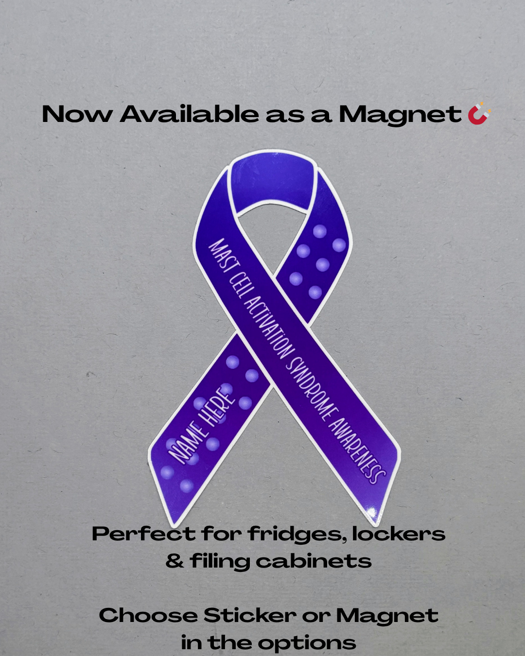 Mast Cell Activation Syndrome Awareness Custom Ribbon Sticker or Magnet