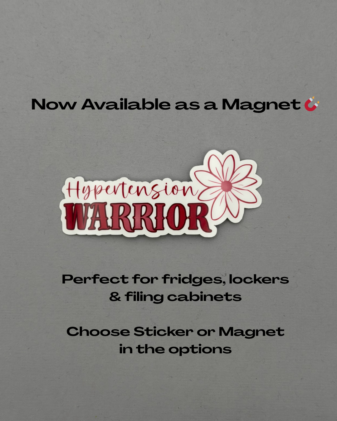 Hypertension Warrior Flower Sticker or Magnet