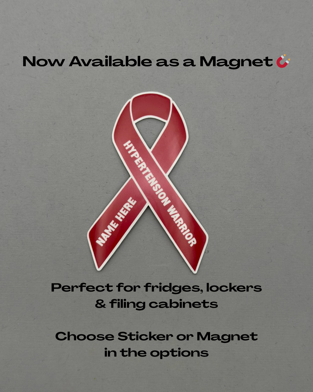 Hypertension Warrior Custom Ribbon Sticker or Magnet