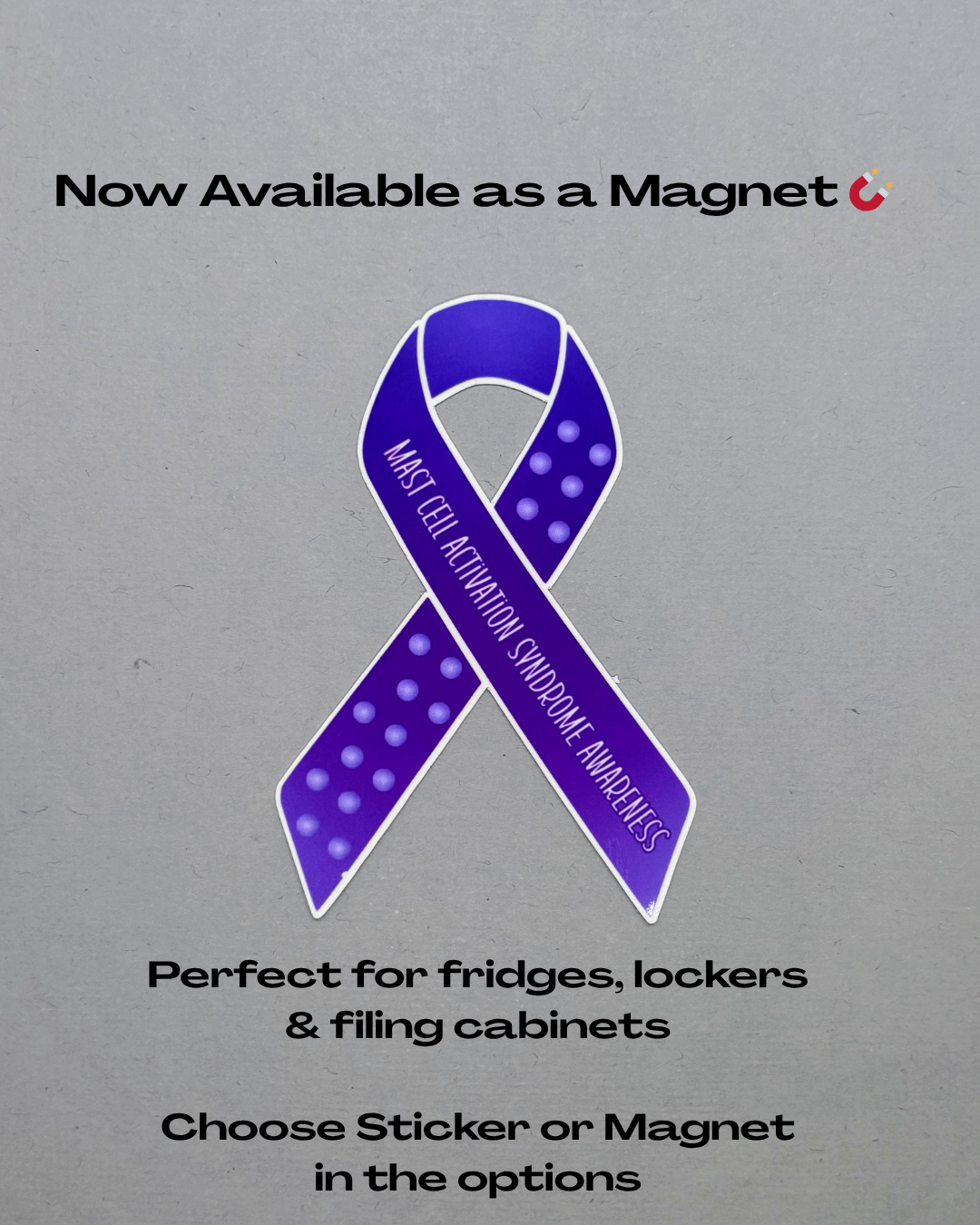 Mast Cell Activation Syndrome Awareness Ribbon Sticker or Magnet