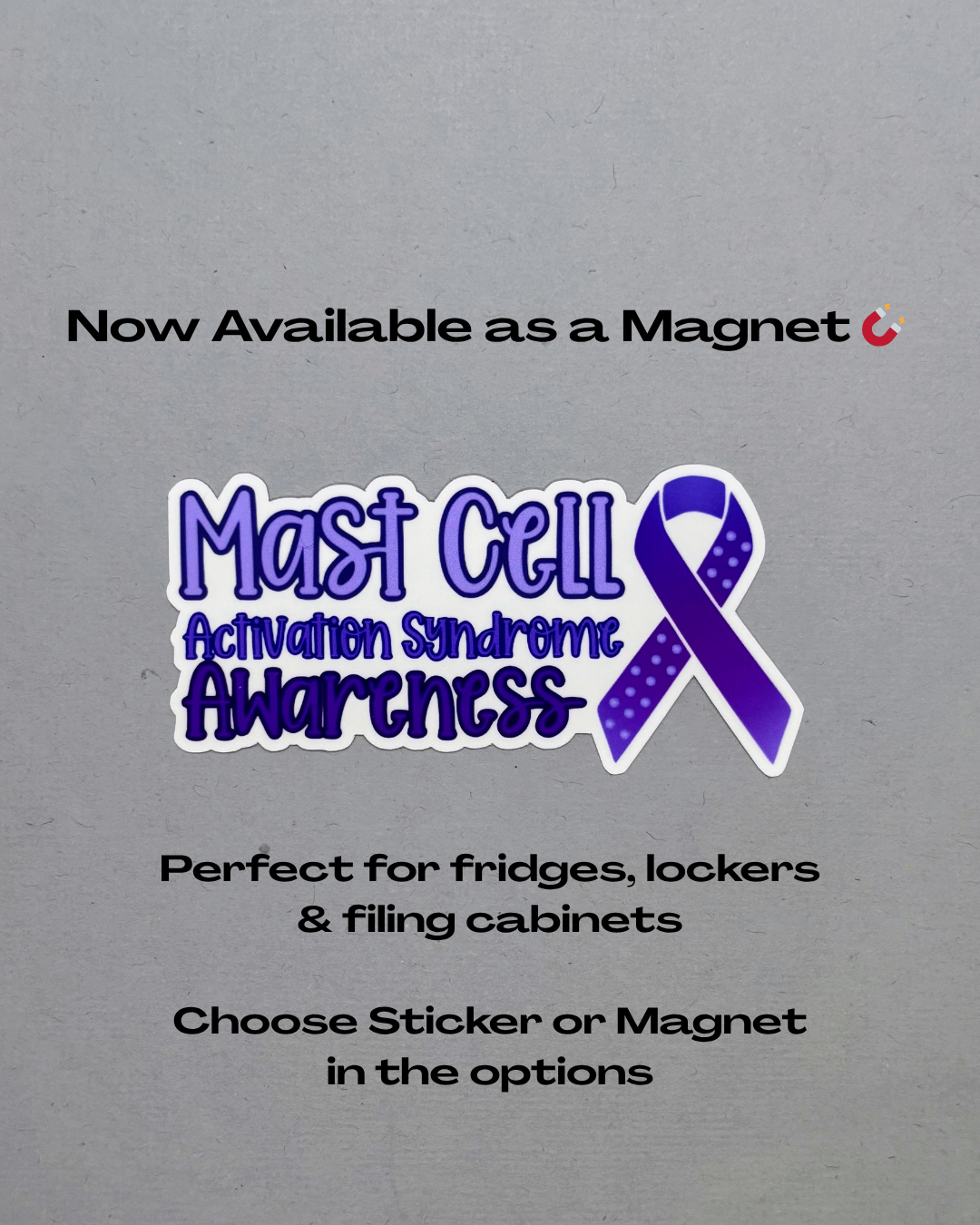 Mast Cell Activation Syndrome Awareness with Ribbon Sticker or Magnet