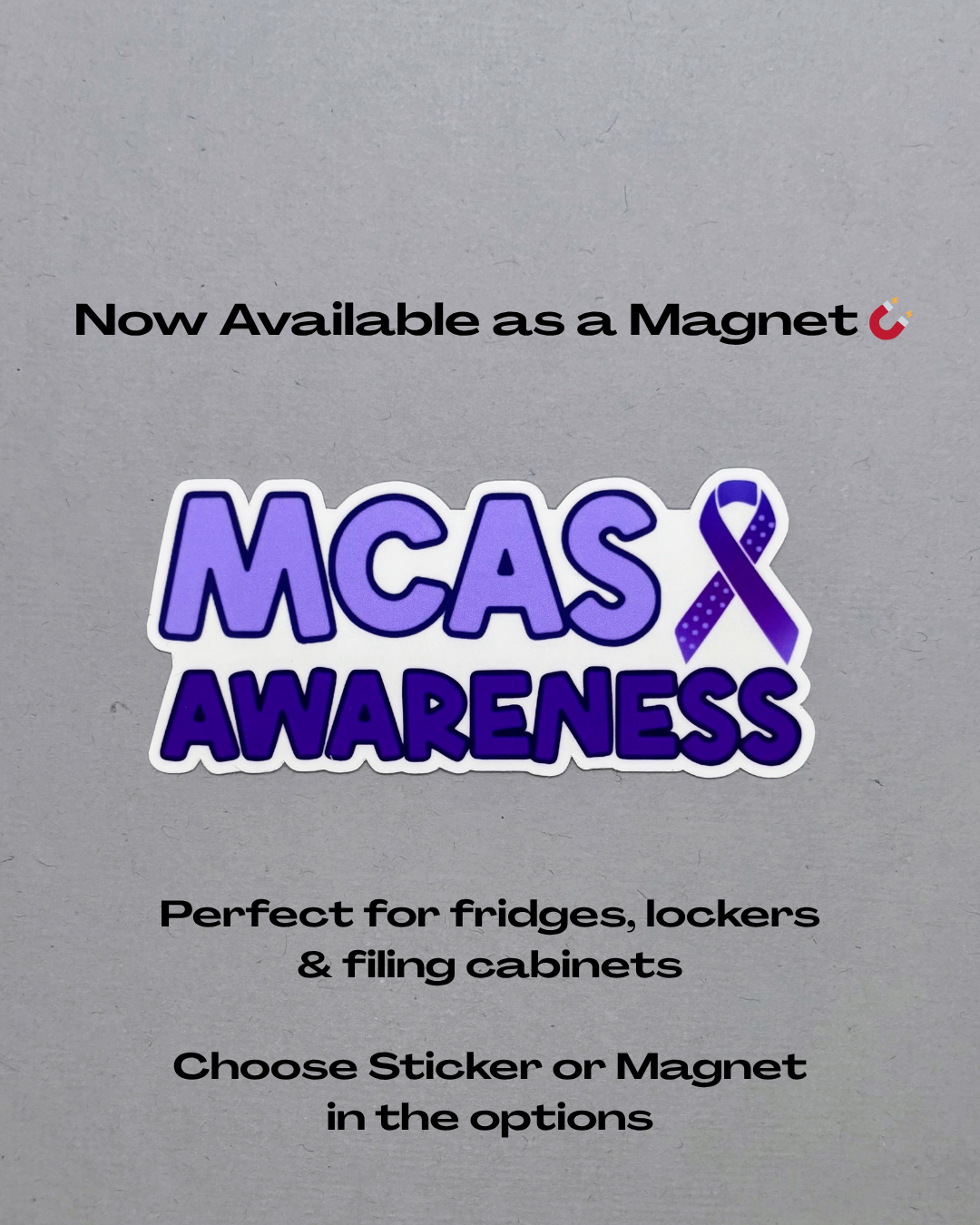 MCAS Awareness with Ribbon Sticker or Magnet