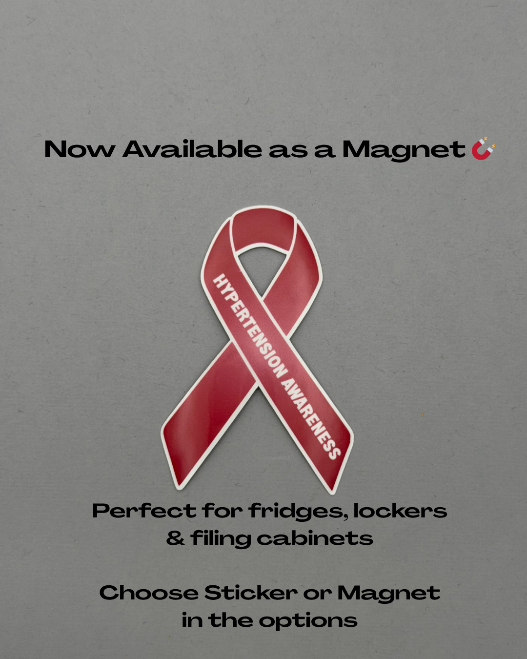 Hypertension Awareness Ribbon Sticker or Magnet