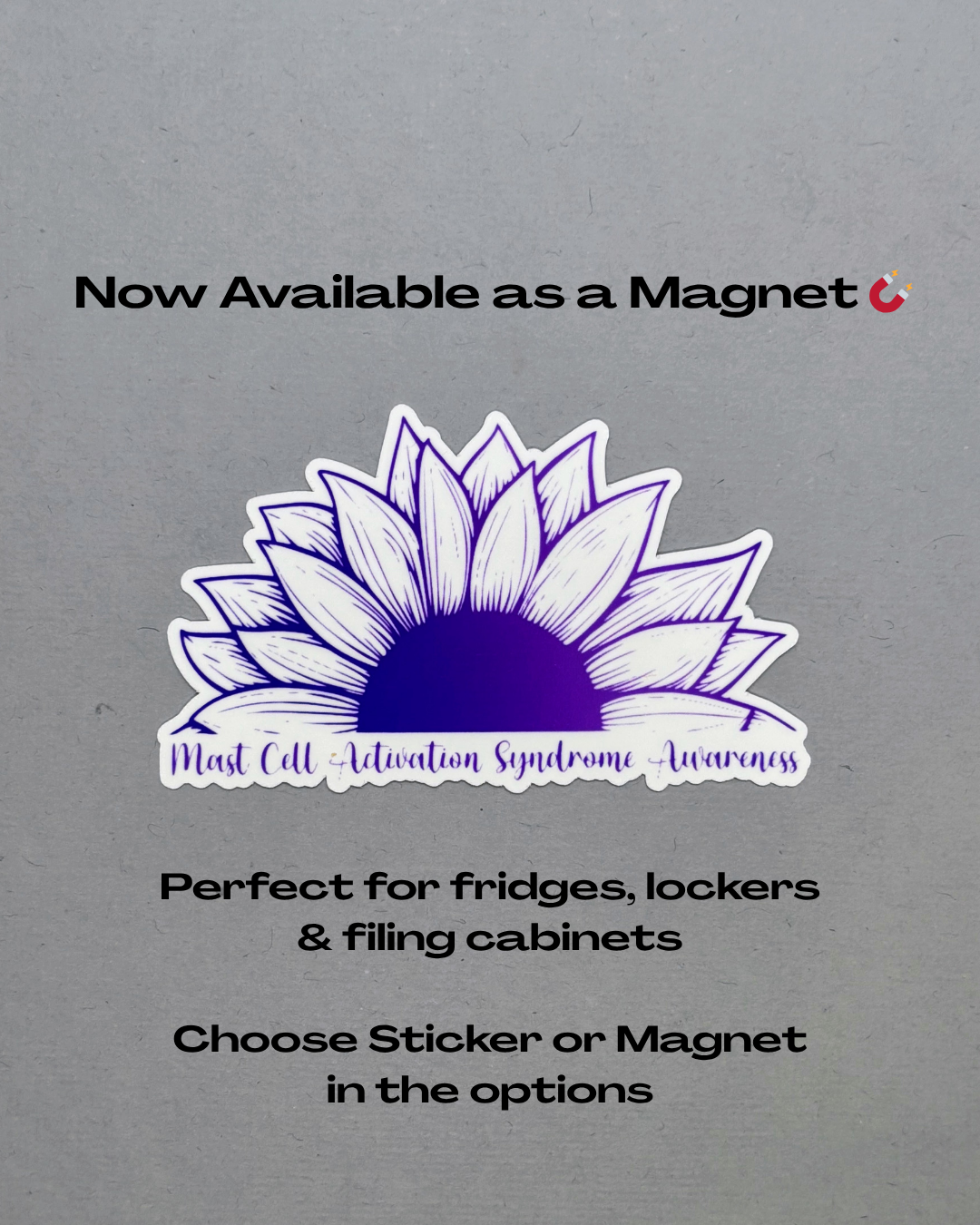Mast Cell Activation Syndrome Awareness Sunflower Sticker or Magnet