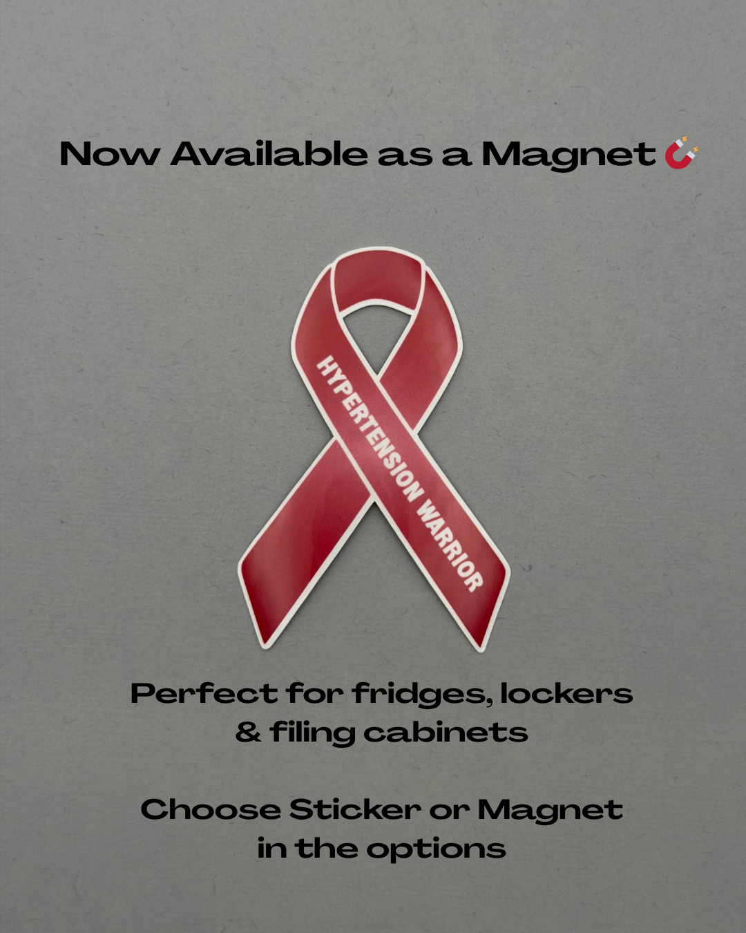 Hypertension Warrior Ribbon Sticker or Magnet