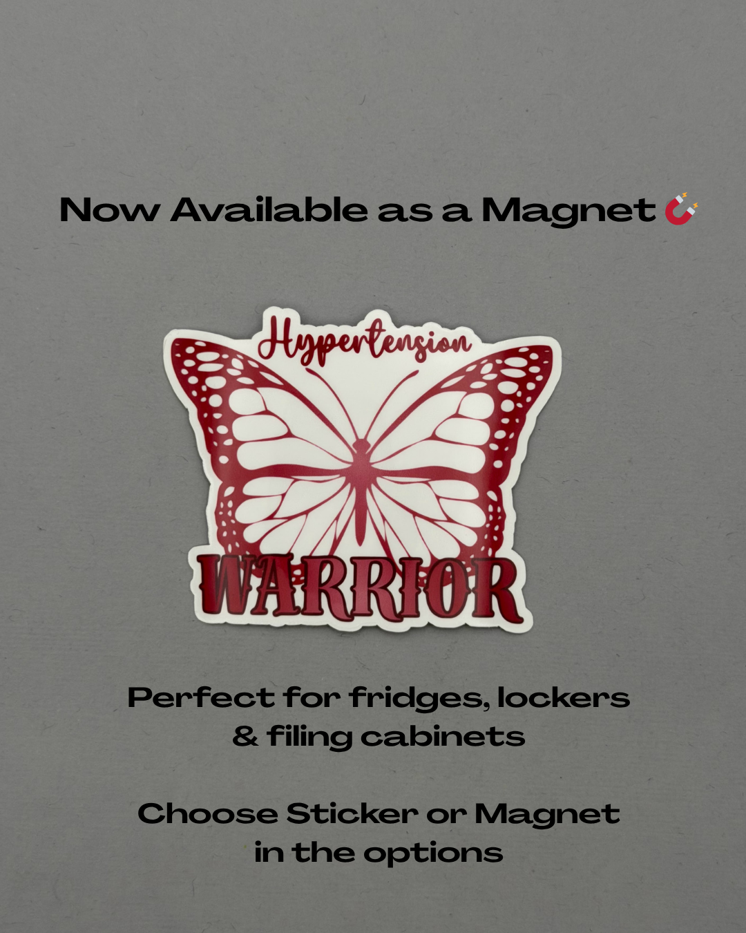 Hypertension Warrior Butterfly Sticker or Magnet