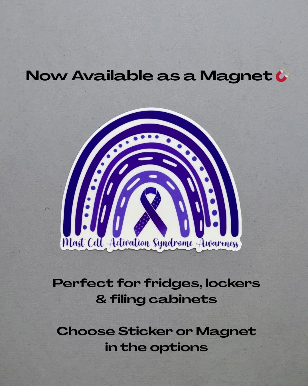 Mast Cell Activation Syndrome Awareness Rainbow Sticker or Magnet