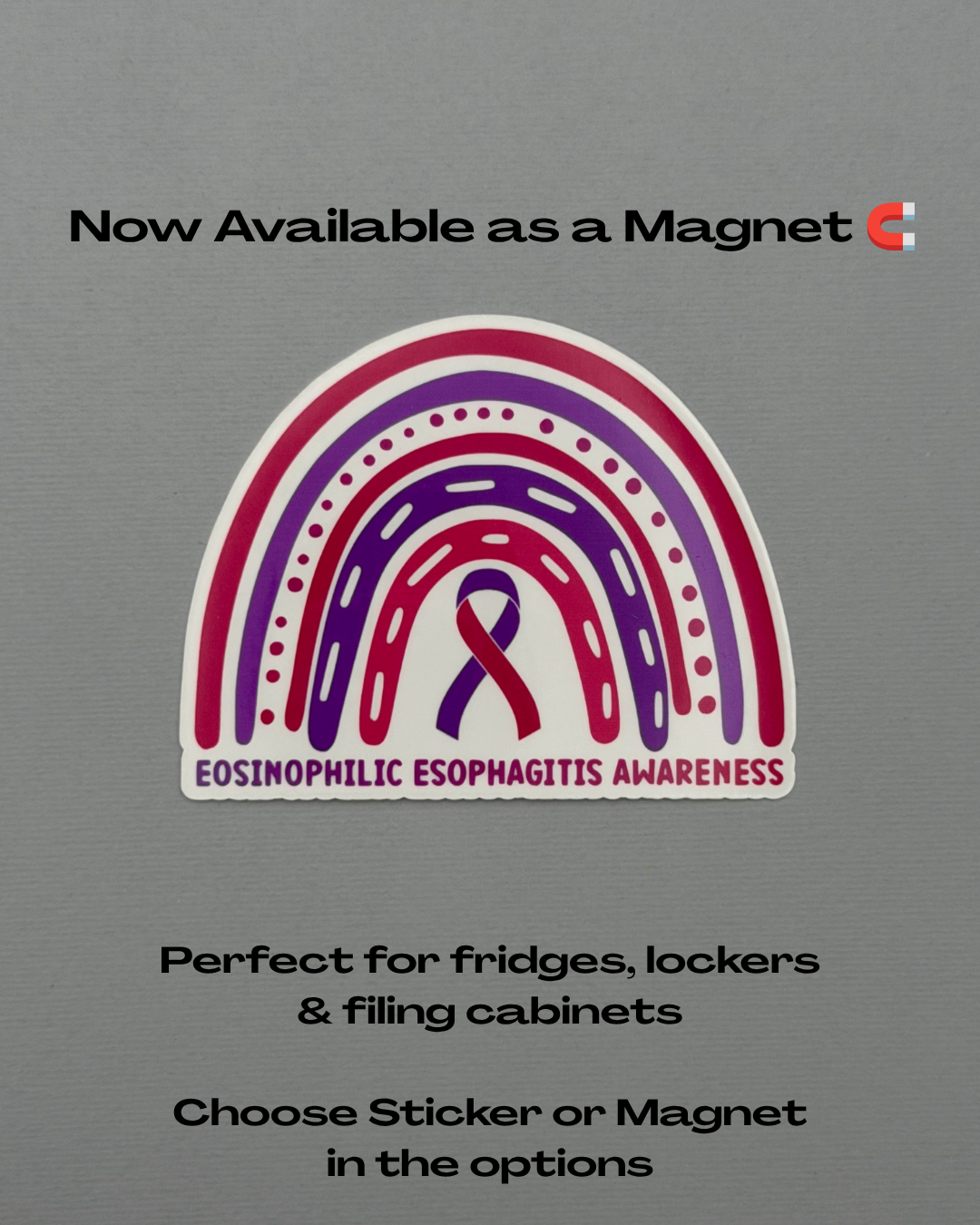 Eosinophilic Esophagitis Awareness Rainbow Sticker or Magnet | EoE