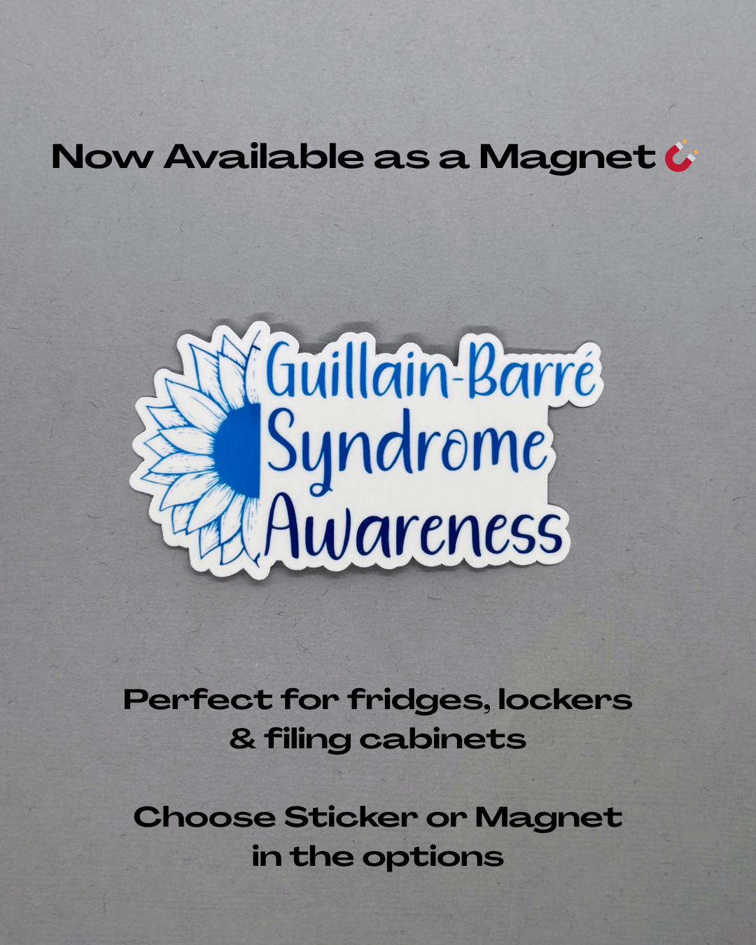 Guillain-Barre Syndrome Awareness Sunflower Sticker or Magnet