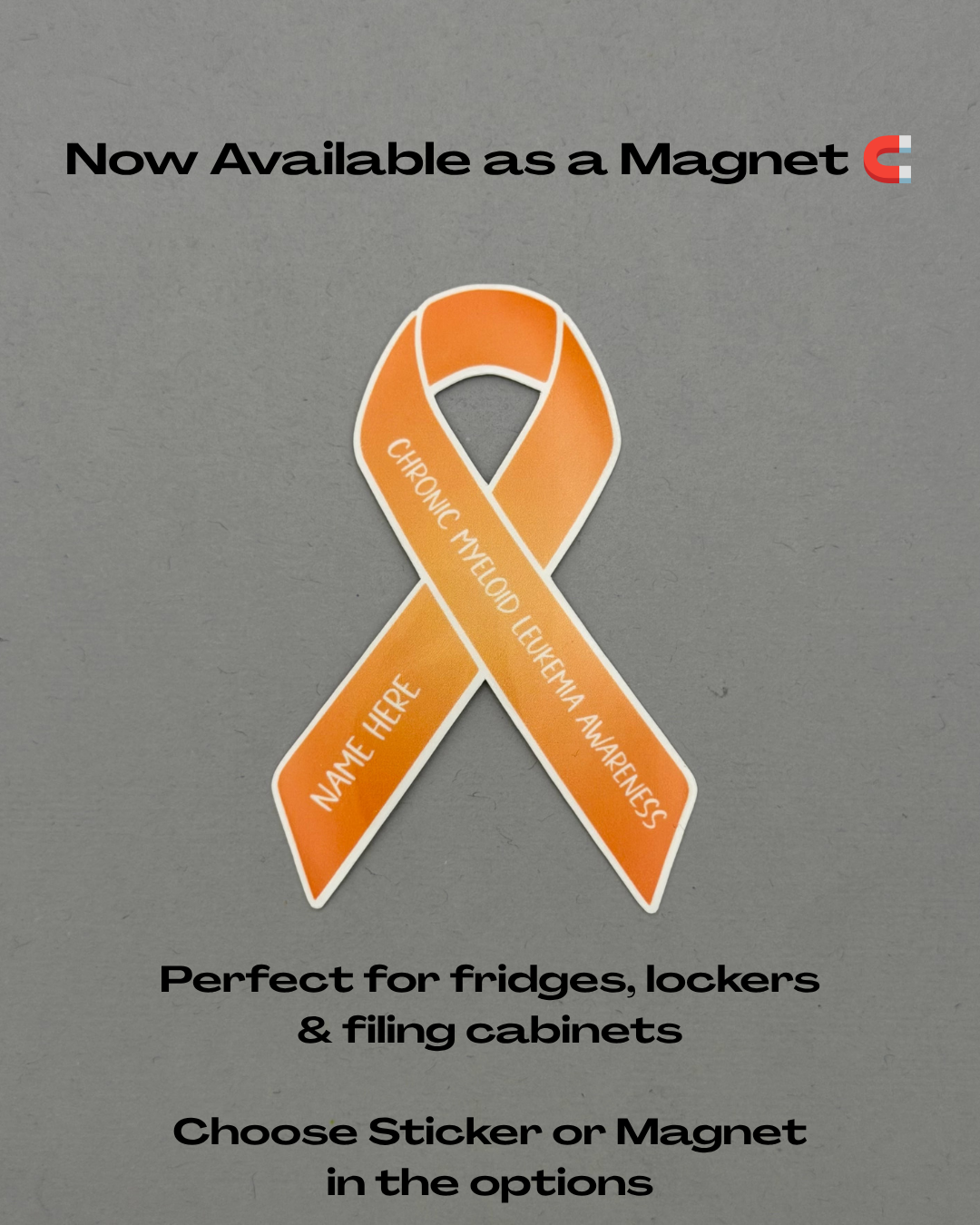 Chronic Myeloid Leukemia Awareness Custom Ribbon Sticker or Magnet