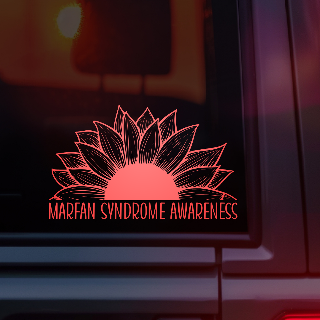 Marfan Syndrome Awareness Sunflower Car Decal