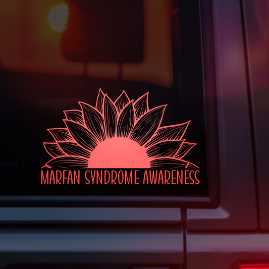 Marfan Syndrome Awareness Sunflower Car Decal