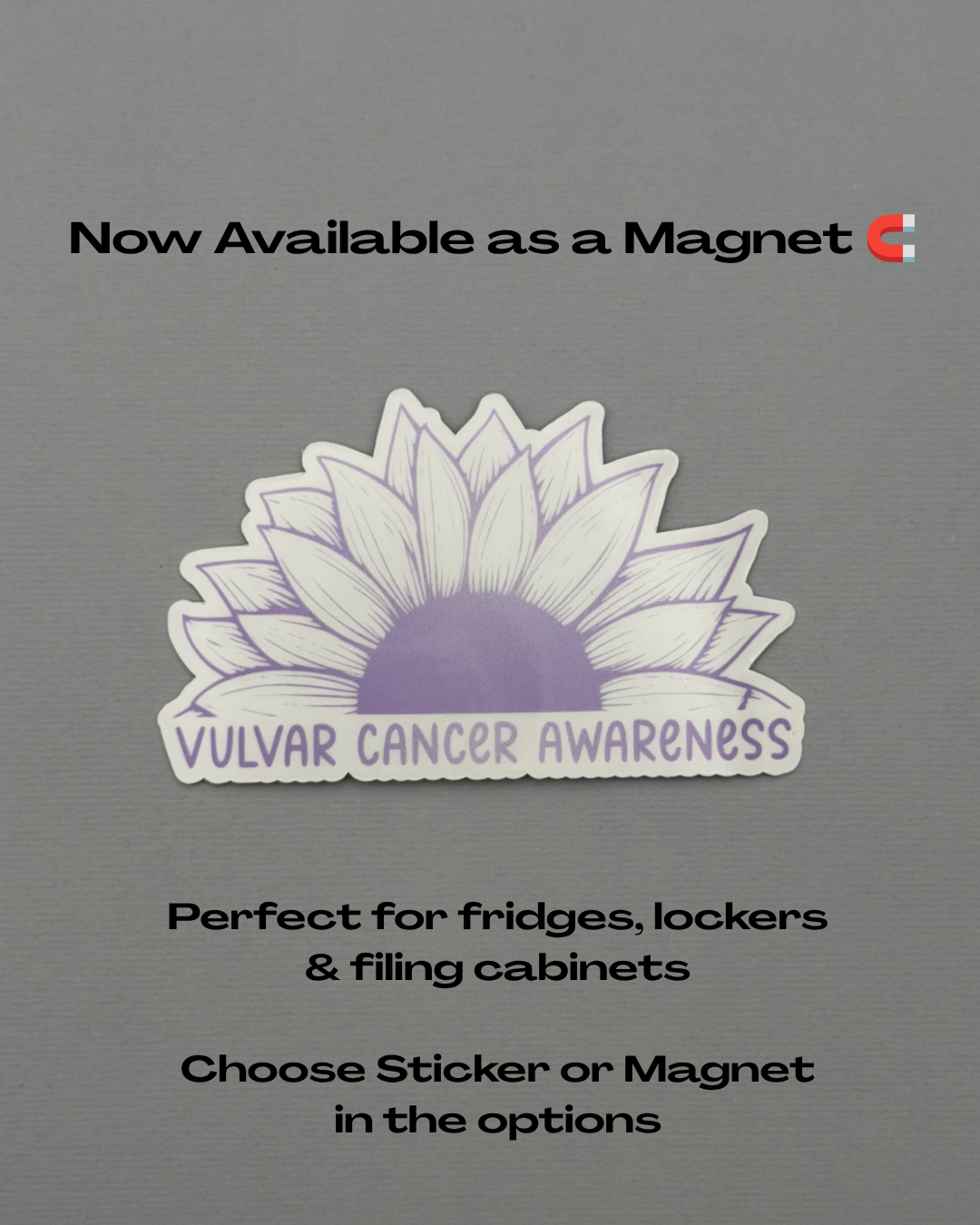 Vulvar Cancer Awareness Sunflower Sticker or Magnet