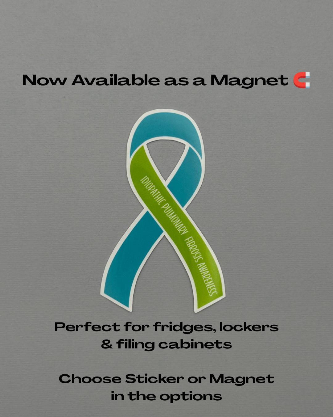 Idiopathic Pulmonary Fibrosis Awareness Ribbon Sticker or Magnet