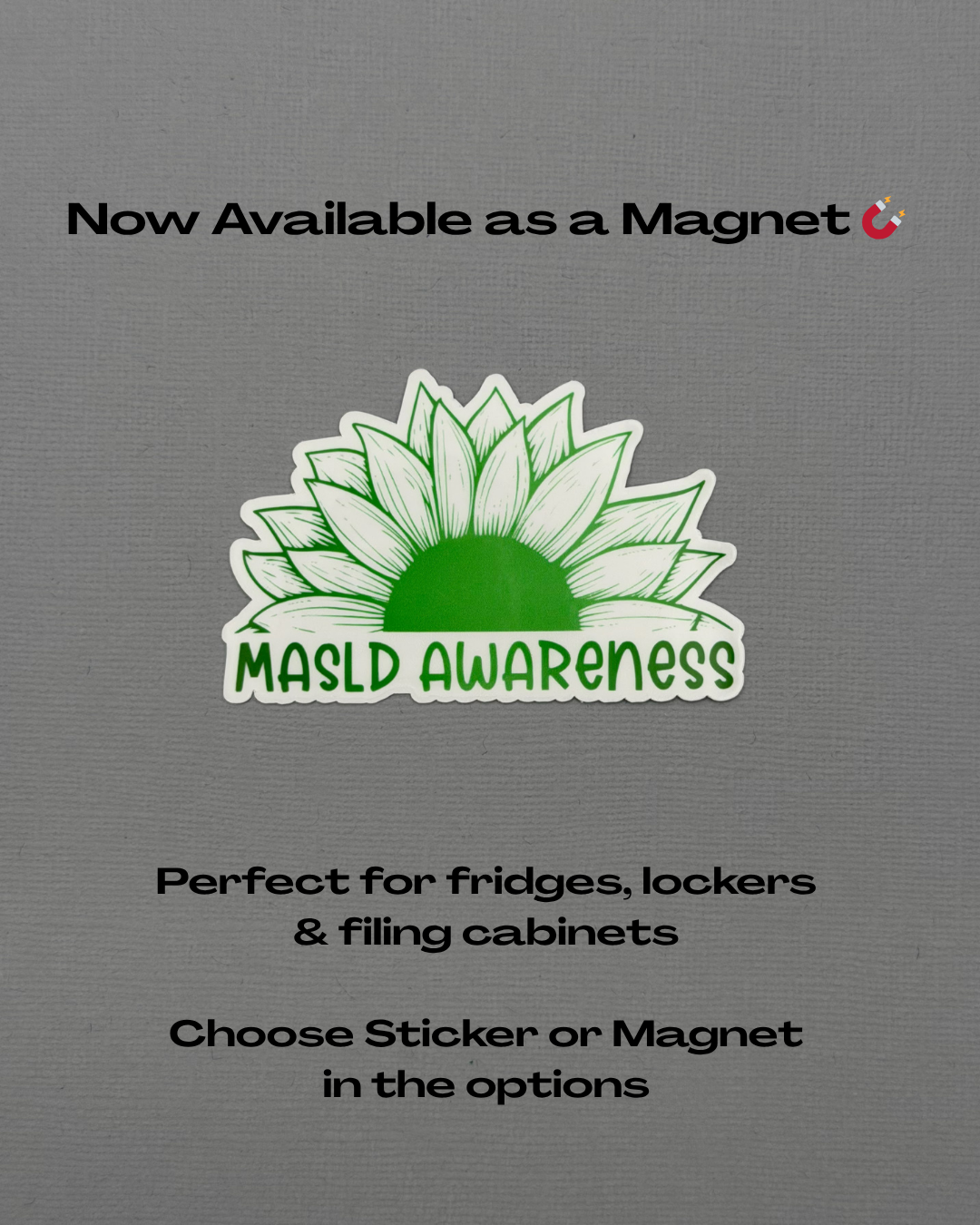 MASLD Awareness Sunflower Sticker or Magnet | Metabolic Dysfunction–Associated Steatotic Liver Disease