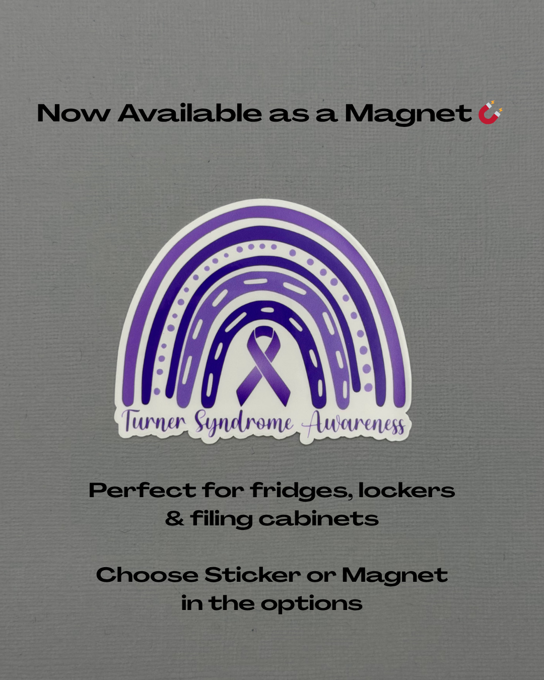 Turner Syndrome Awareness Rainbow Sticker or Magnet