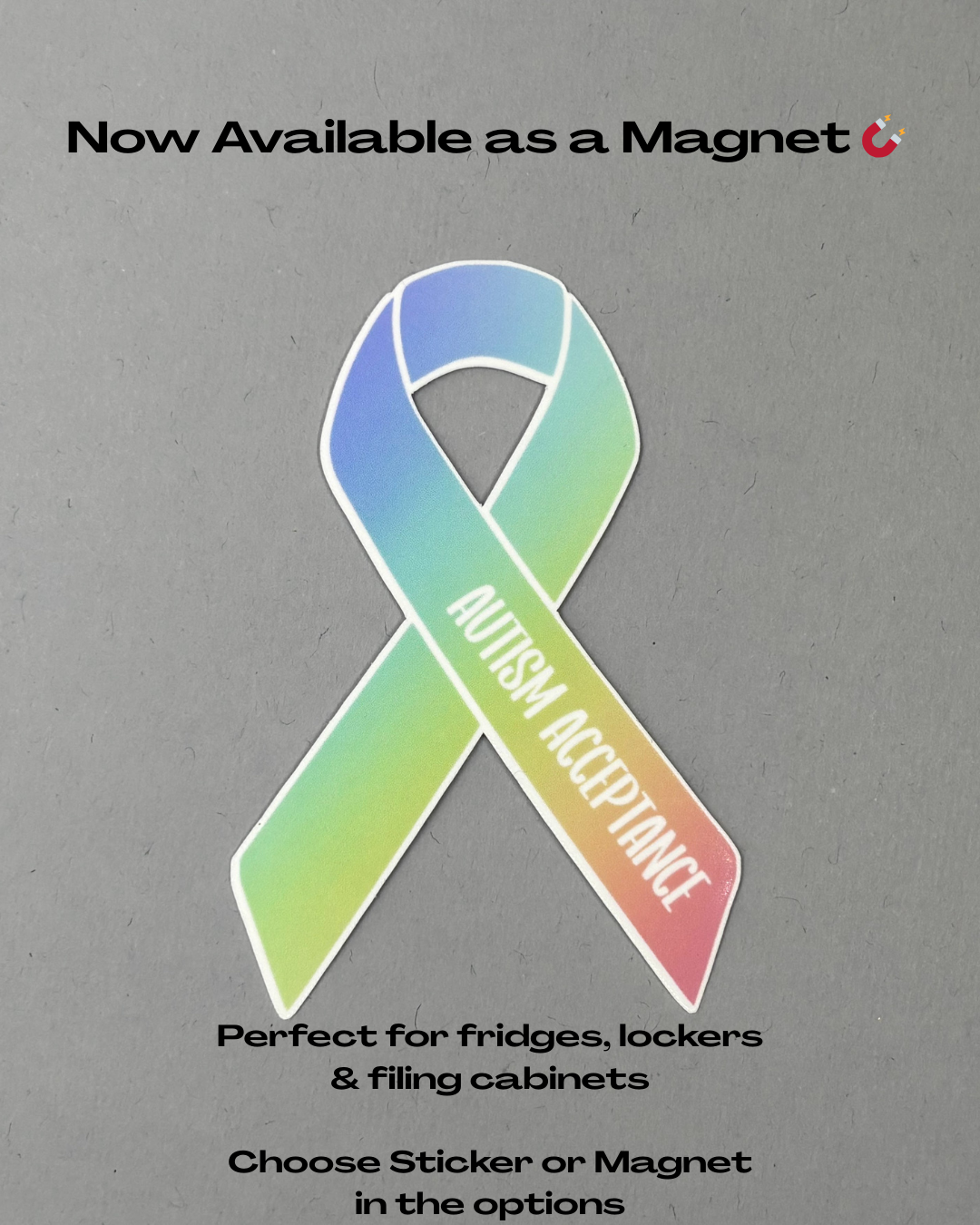 Autism Acceptance Ribbon Sticker or Magnet