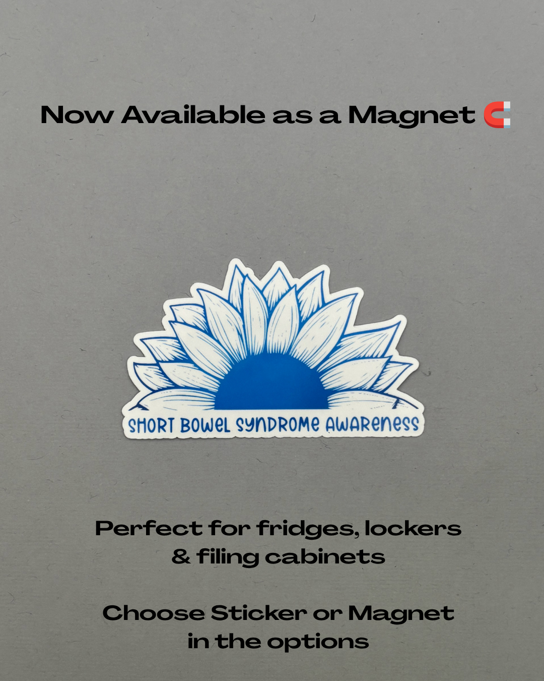 Short Bowel Syndrome Awareness Sunflower Sticker or Magnet