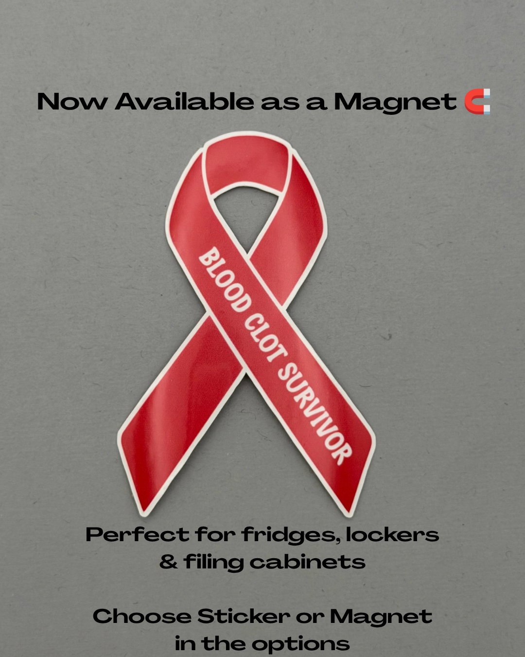 Blood Clot Survivor Ribbon Sticker or Magnet