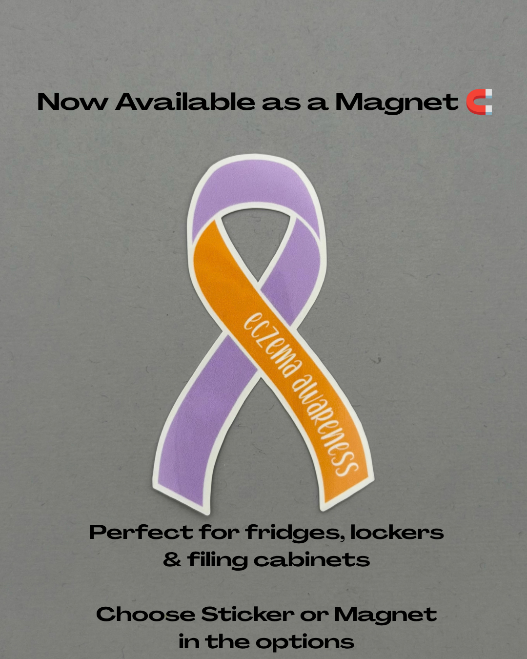 Eczema Awareness Ribbon Sticker or Magnet