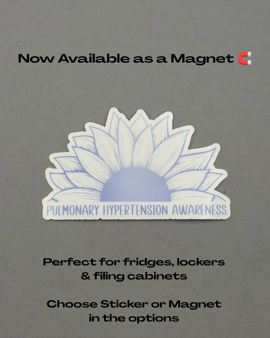 Pulmonary Hypertension Awareness Sunflower Sticker or Magnet