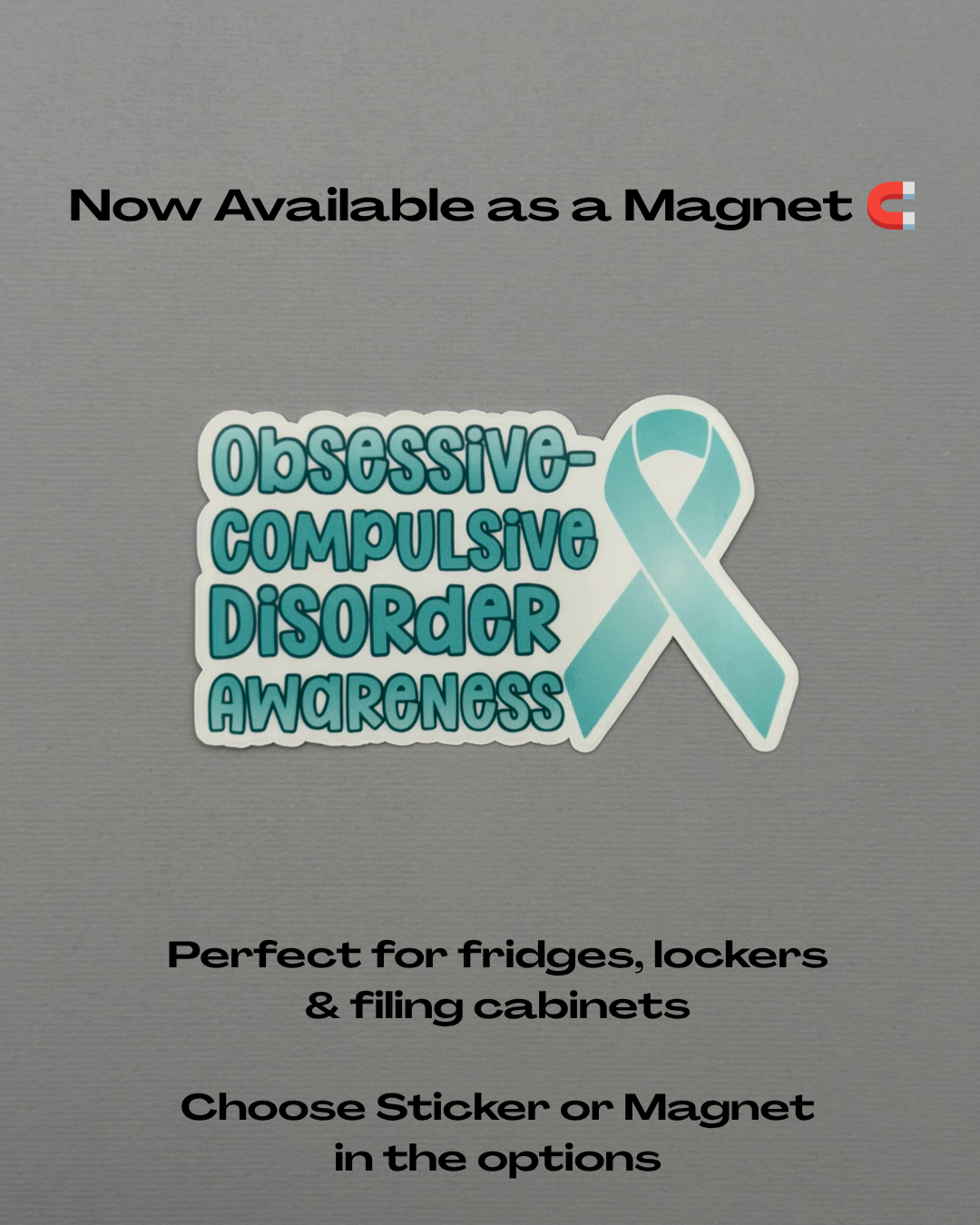 Obsessive-Compulsive Disorder Awareness with Ribbon Sticker or Magnet | OCD