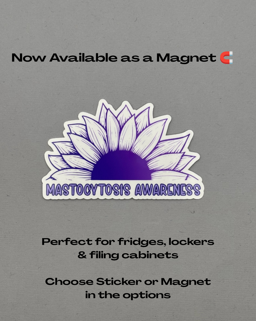 Mastocytosis Awareness Sunflower Sticker or Magnet
