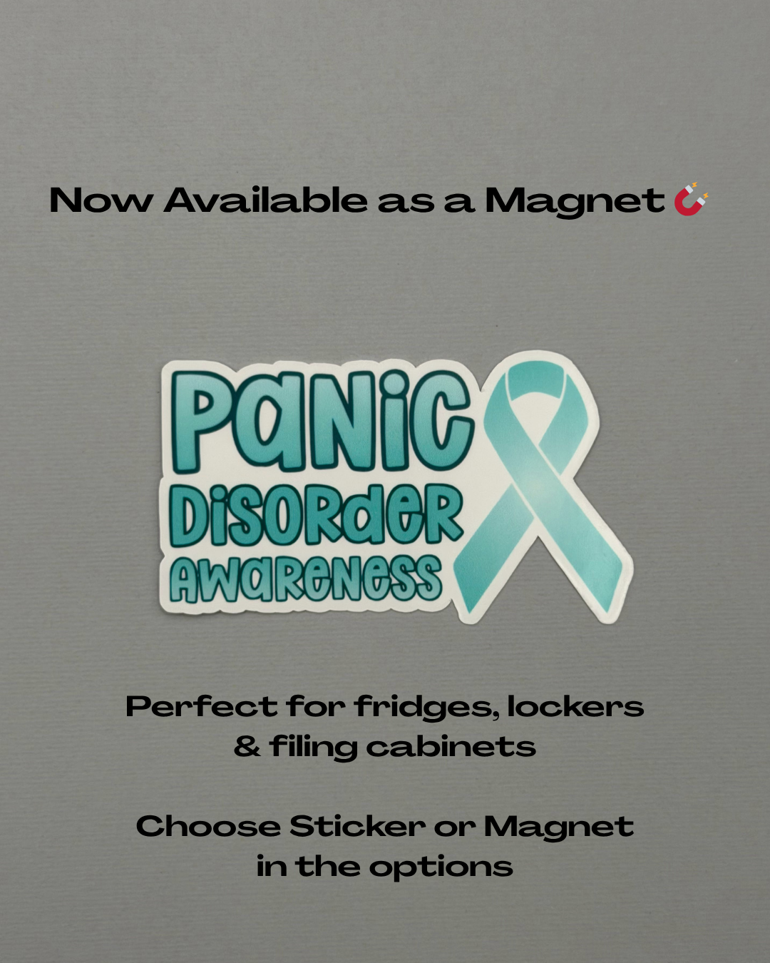 Panic Disorder Awareness with Ribbon Sticker or Magnet