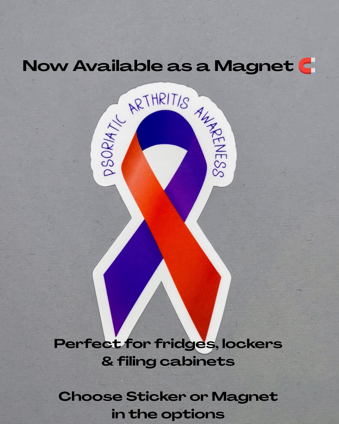 Psoriatic Arthritis Awareness Ribbon Sticker or Magnet