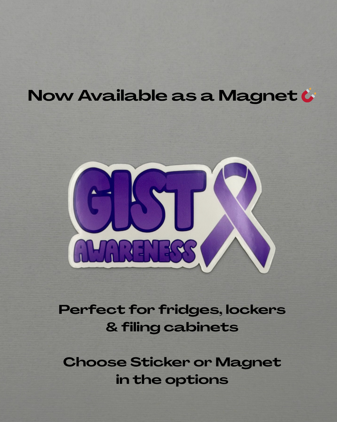 GIST Awareness with Ribbon Sticker or Magnet | Gastrointestinal Stromal Tumor