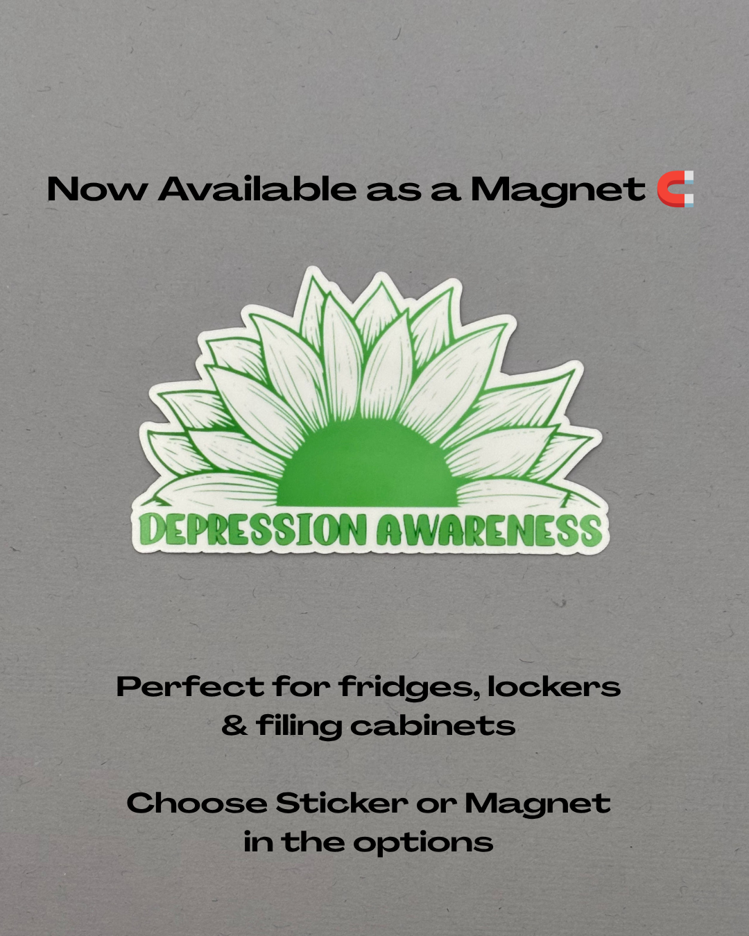 Depression Awareness Sunflower Sticker or Magnet