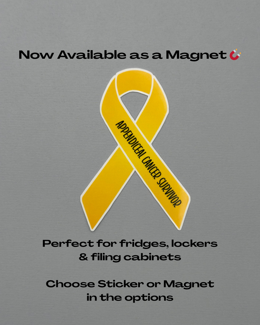 Appendiceal Cancer Survivor Ribbon Sticker or Magnet