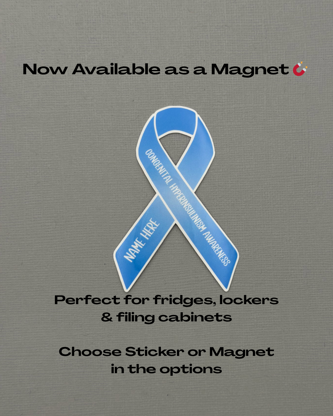 Congenital Hyperinsulinism Awareness Custom Ribbon Sticker or Magnet