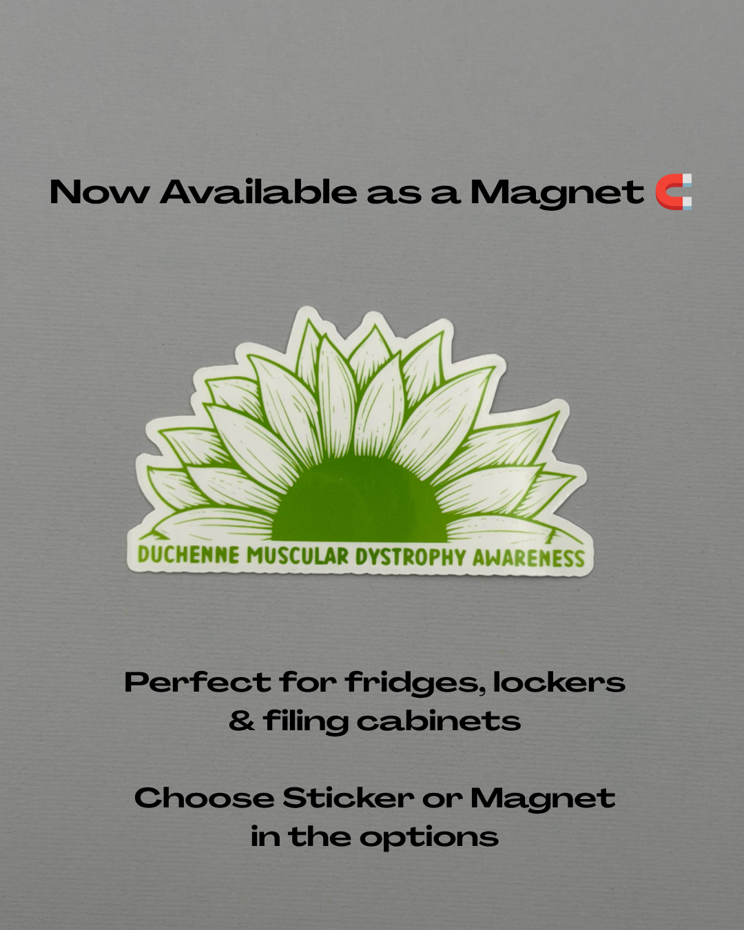 Duchenne Muscular Dystrophy Awareness Sunflower Sticker or Magnet