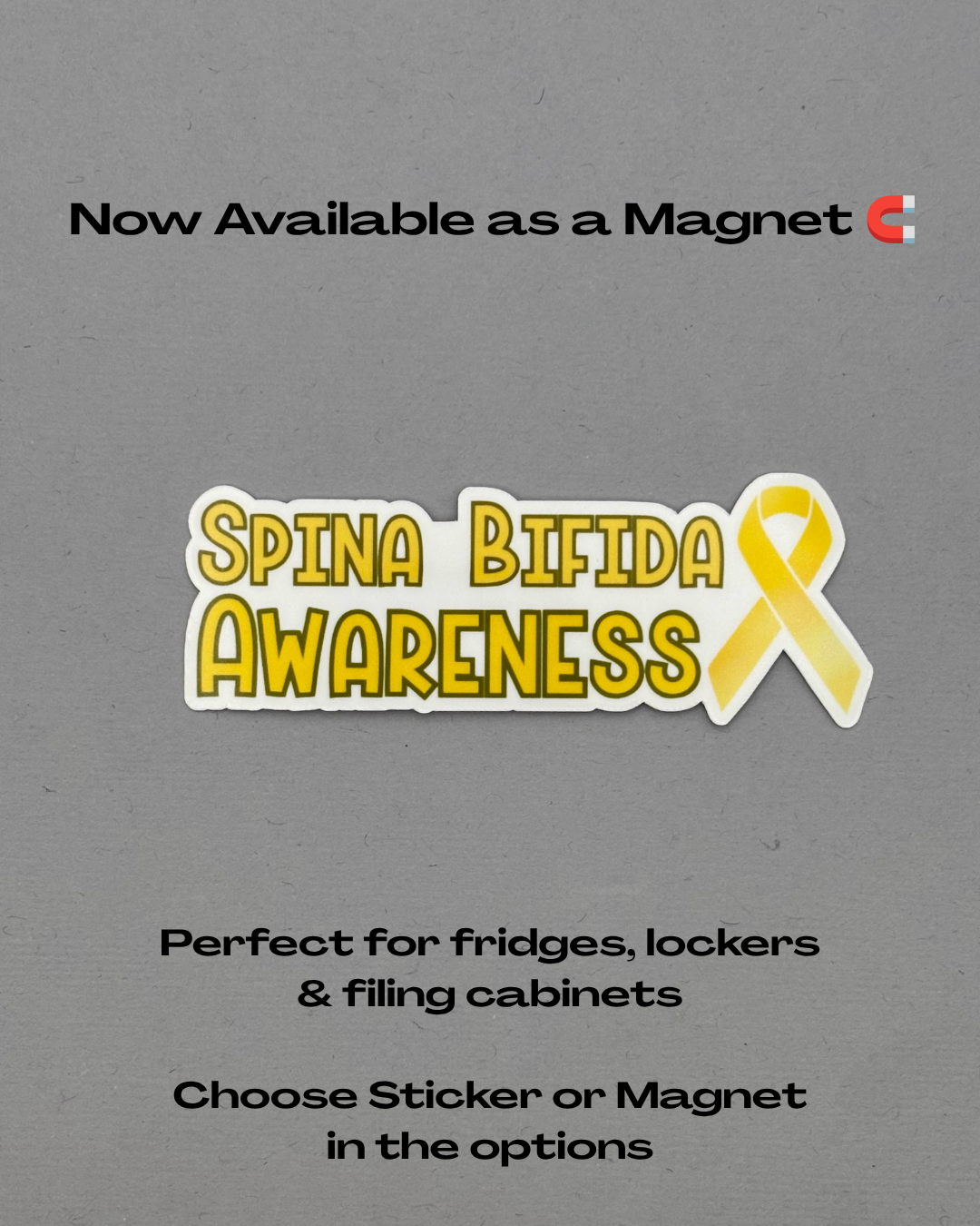 Spina Bifida Awareness with Ribbon Sticker or Magnet