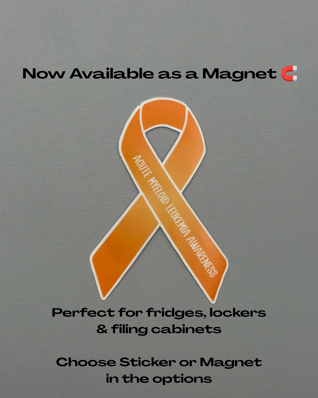 Acute Myeloid Leukemia Awareness Ribbon Sticker or Magnet | AML