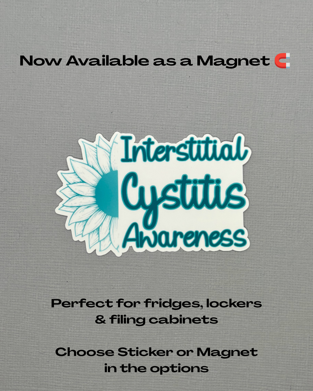 Interstitial Cystitis Awareness Sunflower Sticker or Magnet