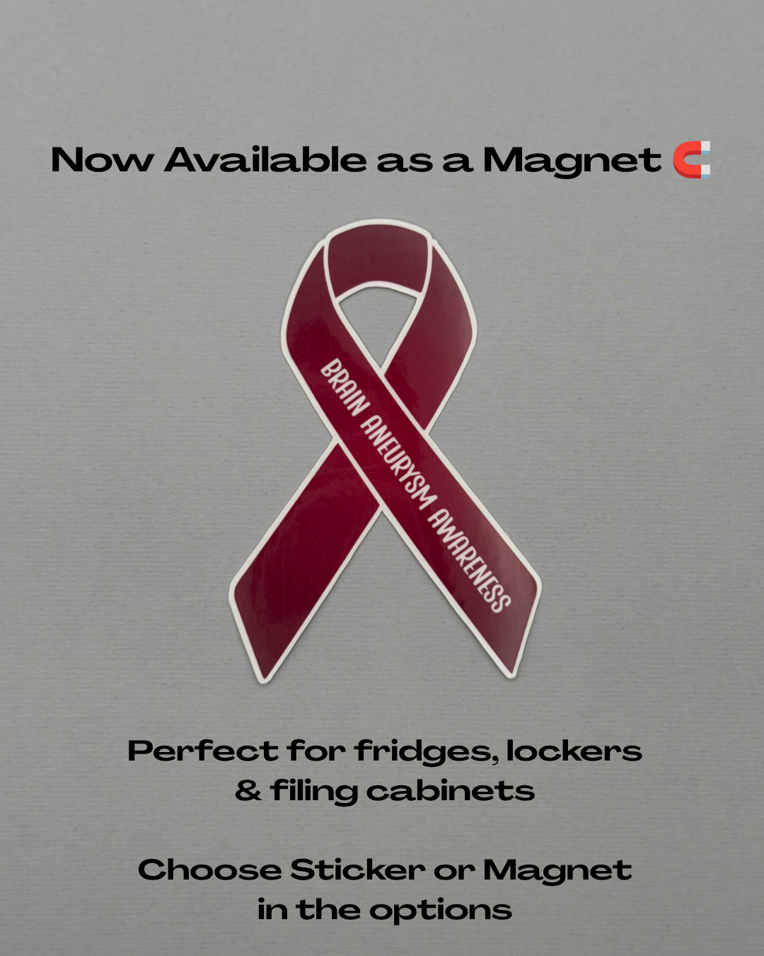 Brain Aneurysm Awareness Ribbon Sticker or Magnet