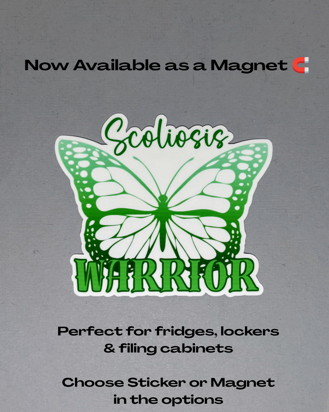 Scoliosis Warrior Butterfly Sticker or Magnet