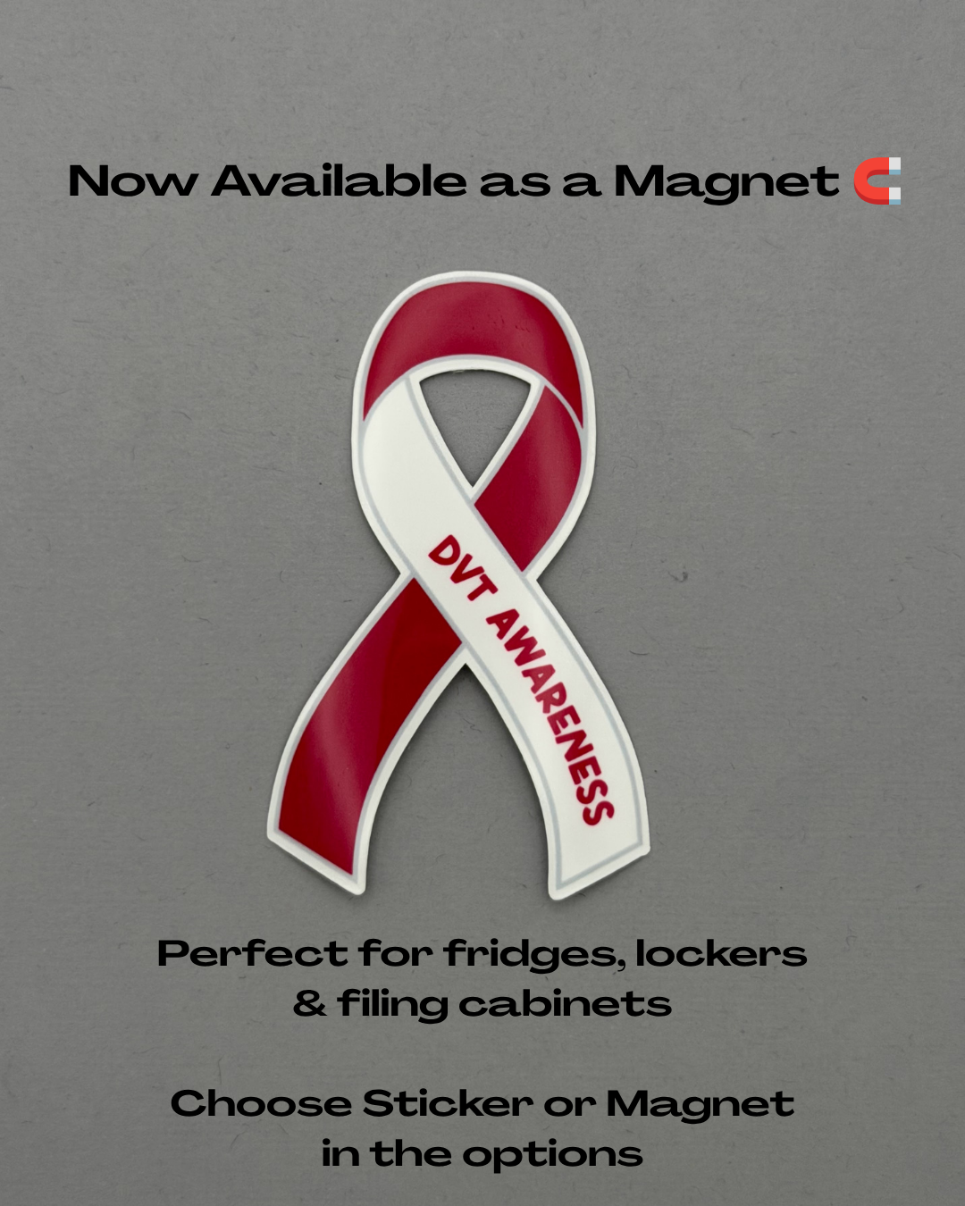 DVT Awareness Ribbon Sticker or Magnet | Deep Vein Thrombosis