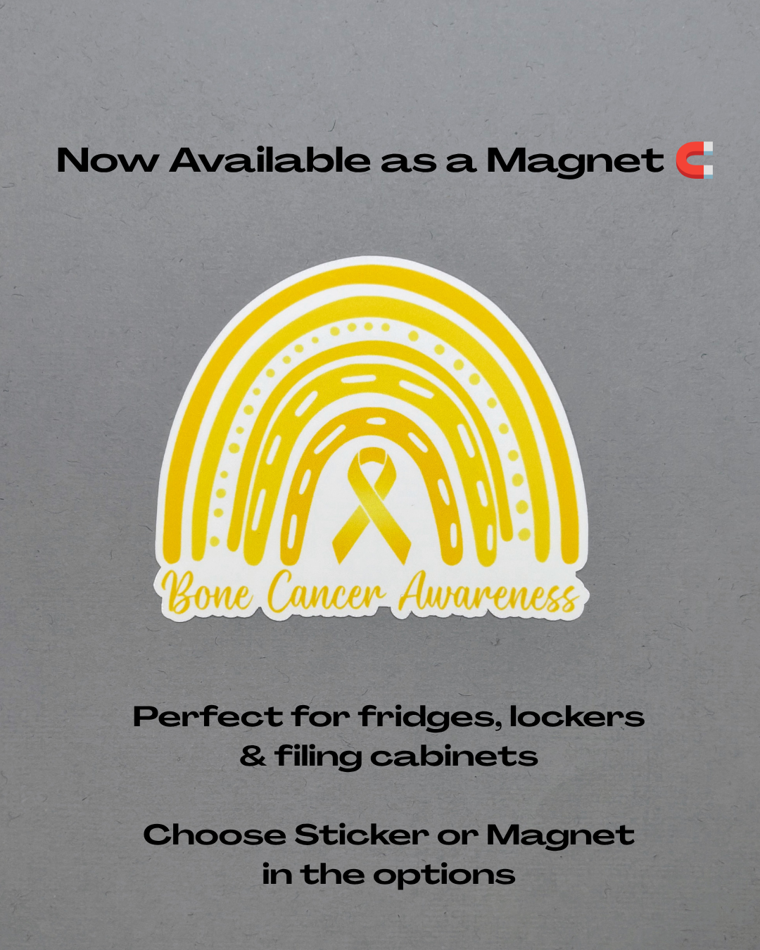 Bone Cancer Awareness Rainbow Sticker or Magnet