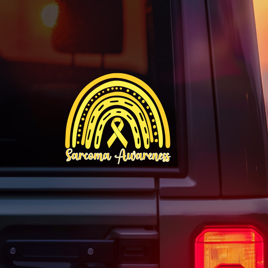 Sarcoma Awareness Rainbow Car Decal