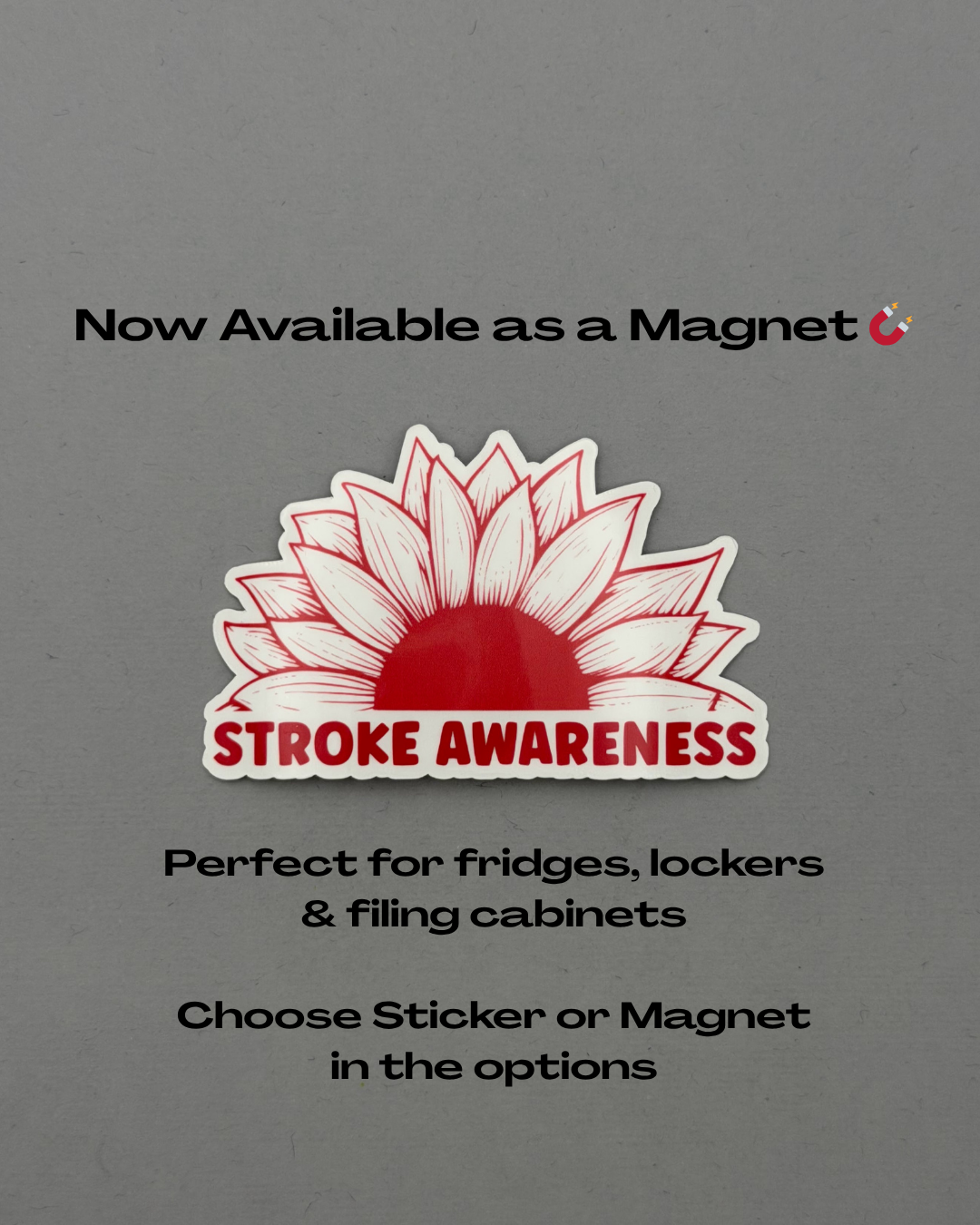 Stroke Awareness Sunflower Sticker or Magnet