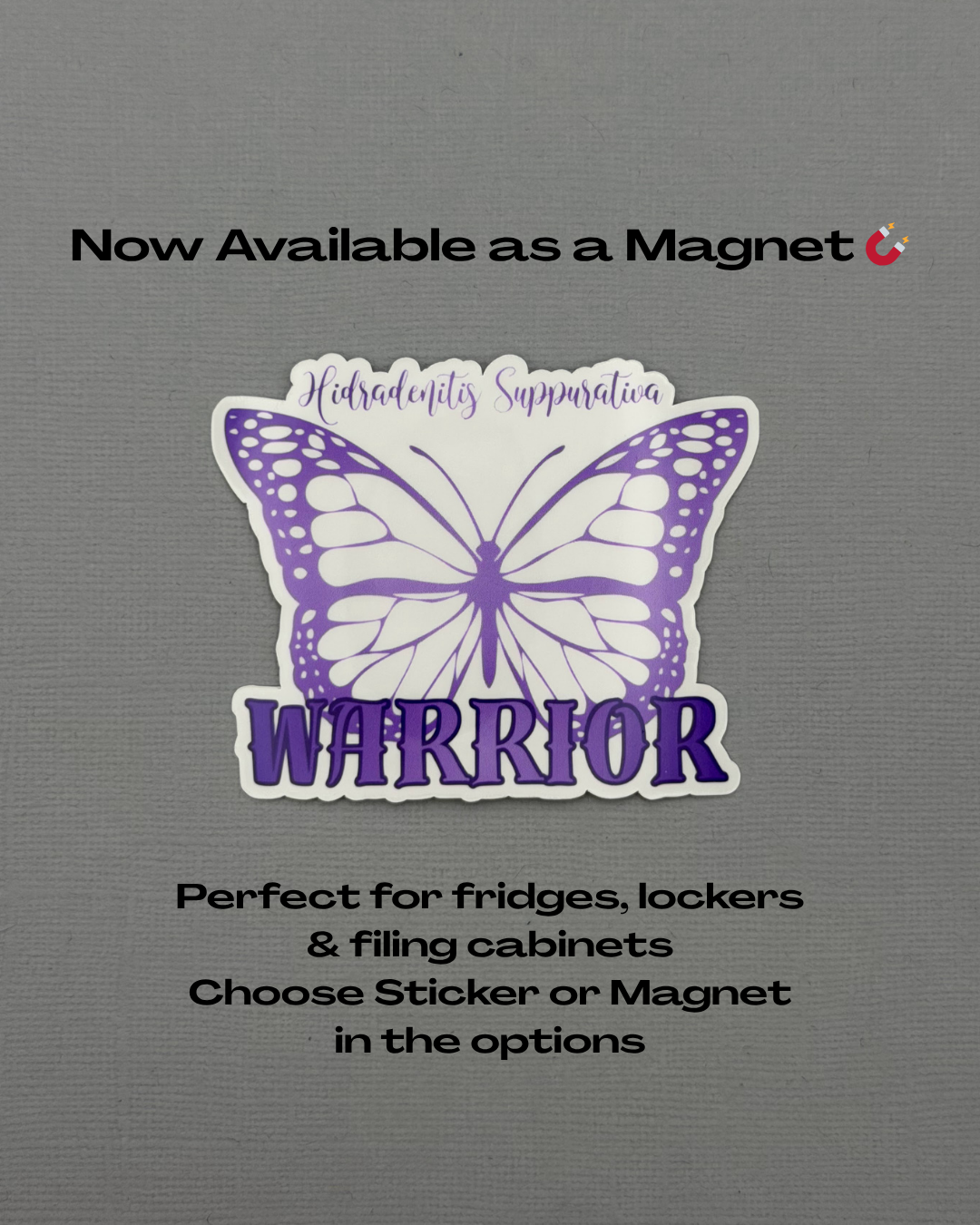 Hidradenitis Suppurativa Warrior Butterfly Sticker or Magnet