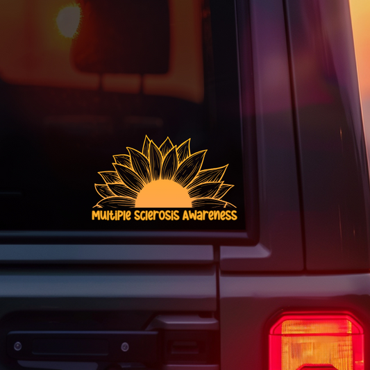 Multiple Sclerosis Awareness Sunflower Car Decal