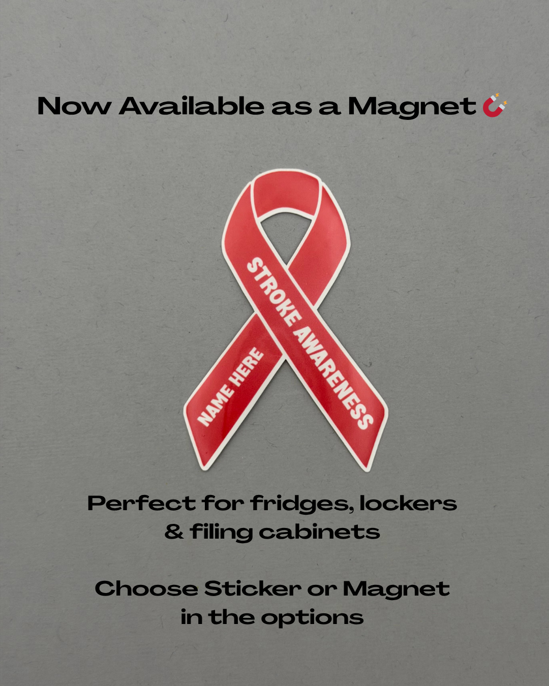 Stroke Awareness Custom Ribbon Sticker or Magnet