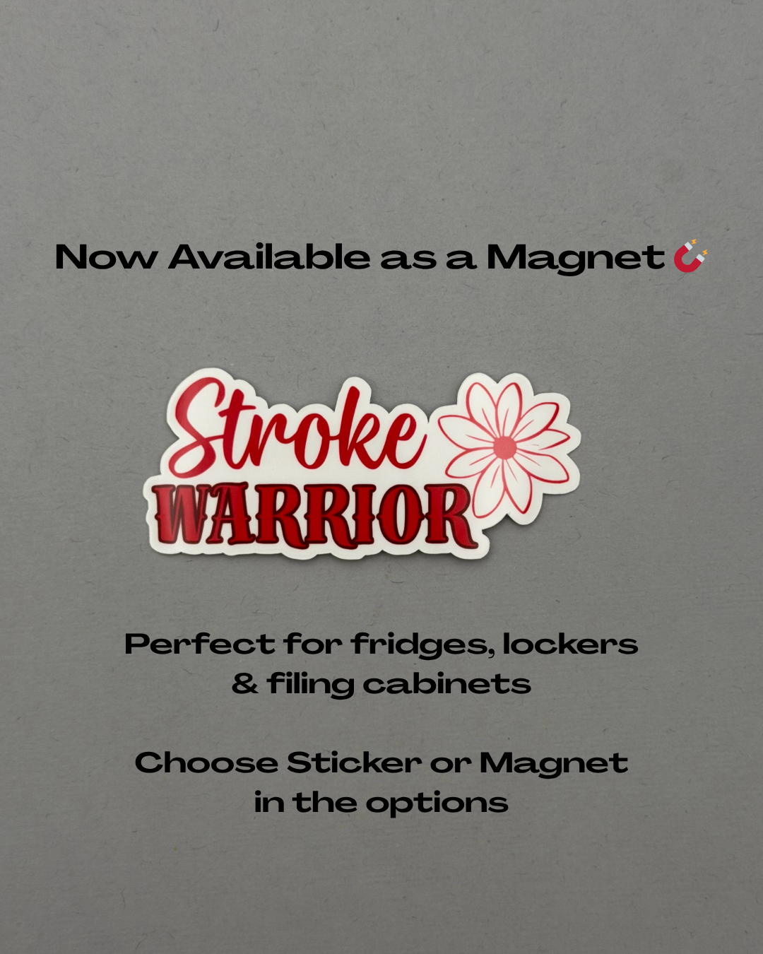 Stroke Warrior Flower Sticker or Magnet