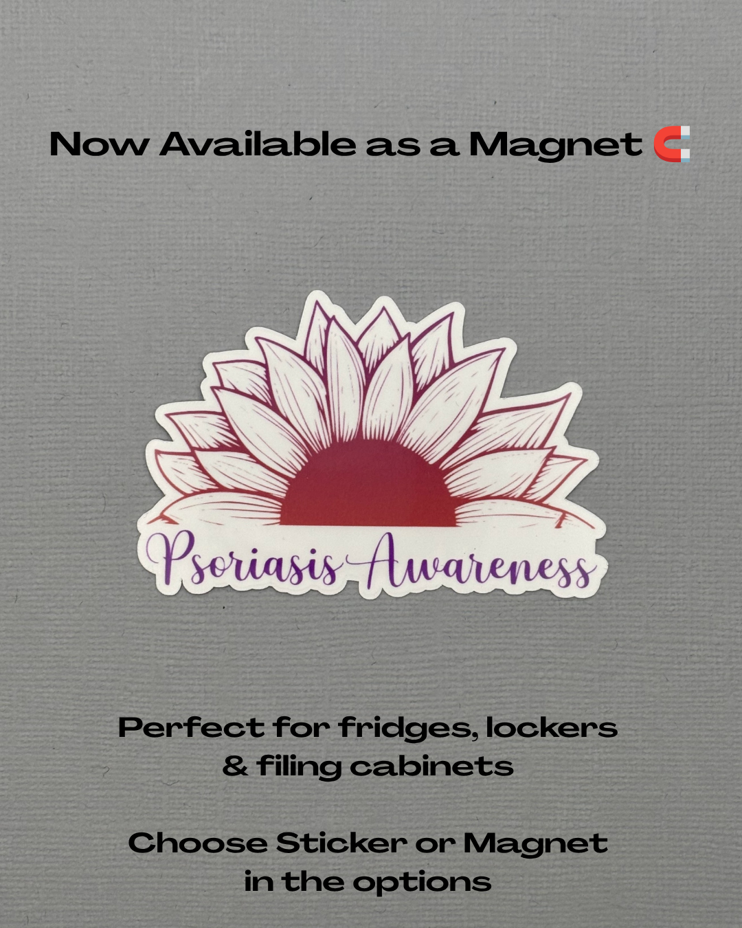 Psoriasis Awareness Sunflower Sticker or Magnet