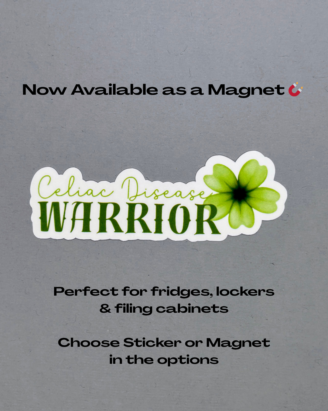 Celiac Disease Warrior Flower Sticker or Magnet