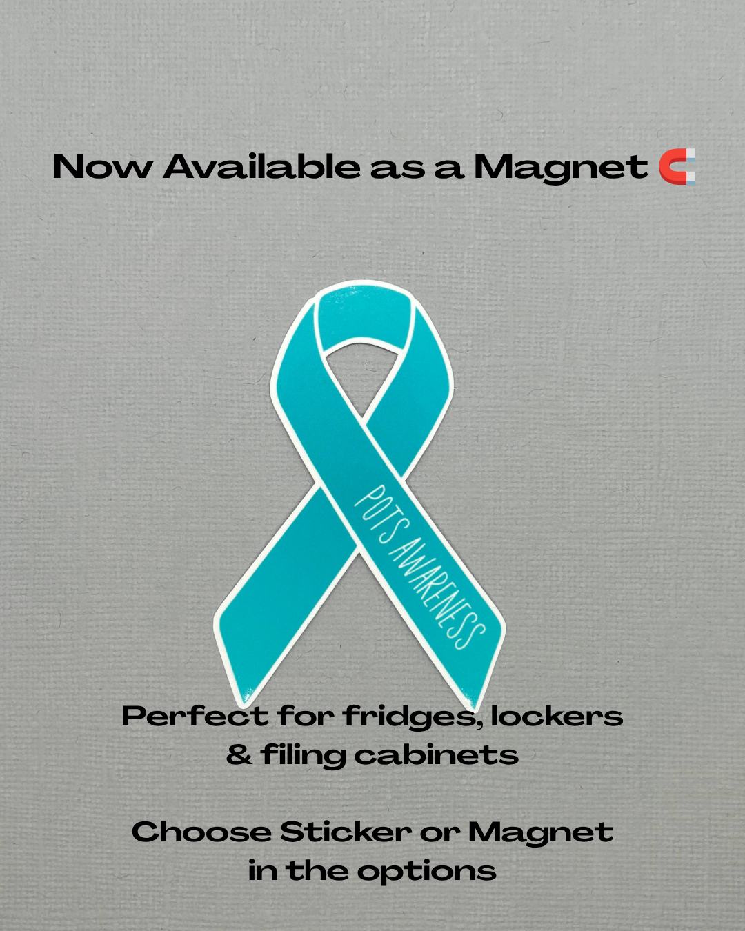 POTS Awareness Ribbon Sticker or Magnet
